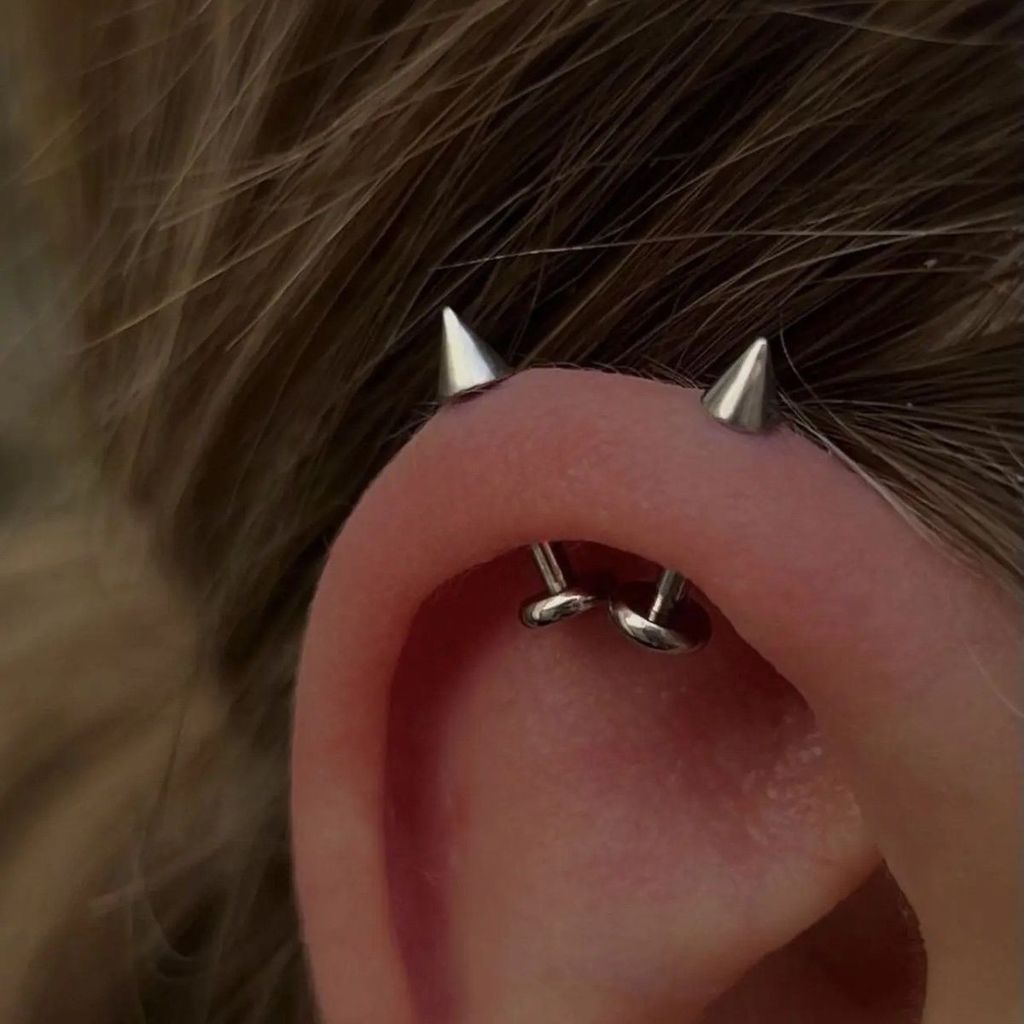 F136  合 金魔钉耳 女 黑 耳 全身 男女学作品F136 ทางการแพทย์ไทเทเนียมโลหะผสมปีศาจต่างหู สําหรับ 2qt19js9Hy0214