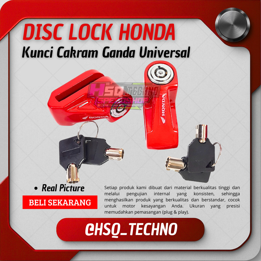 Original Honda Disc Lock Universal Double Lock