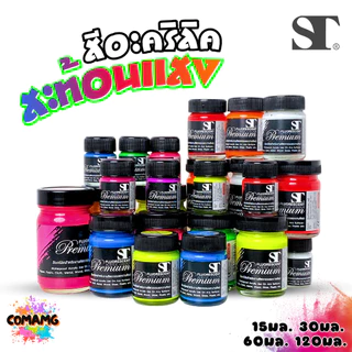 ST สีอะครีลิคสะท้อนแสง เกรดพรีเมี่ยม กันน้ำ สีเพ้นท์ไม้ เพ้นท์รองเท้า เพ้นท์ผ้า