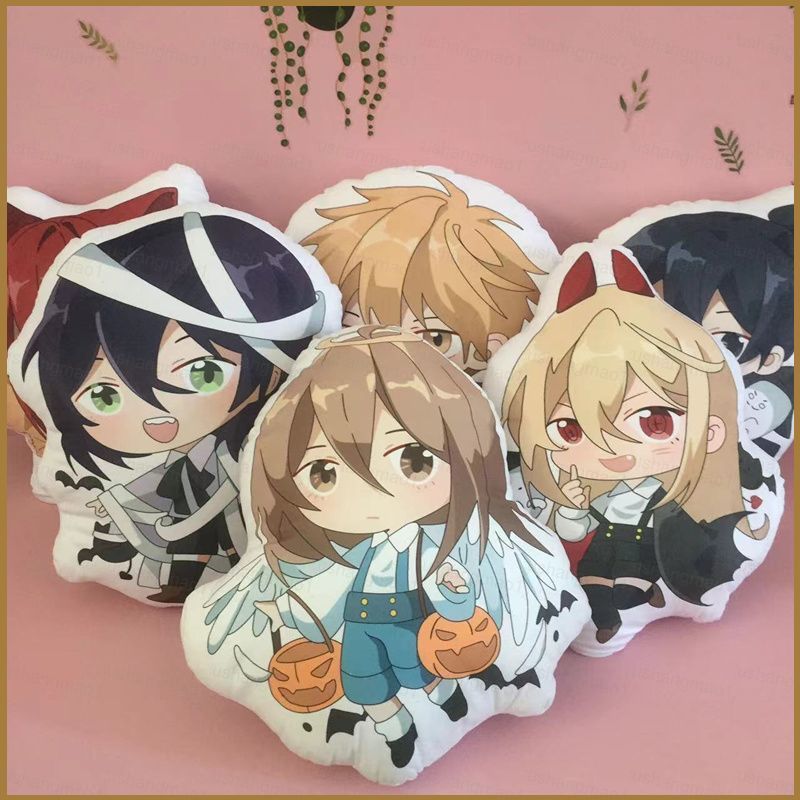 XX1J Chainsaw Man ตุ๊กตาหมอน Makima Denji Aki Power Reze Angel ตุ๊กตาตุ๊กตาสําหรับเด็กตกแต่งบ้านของเ