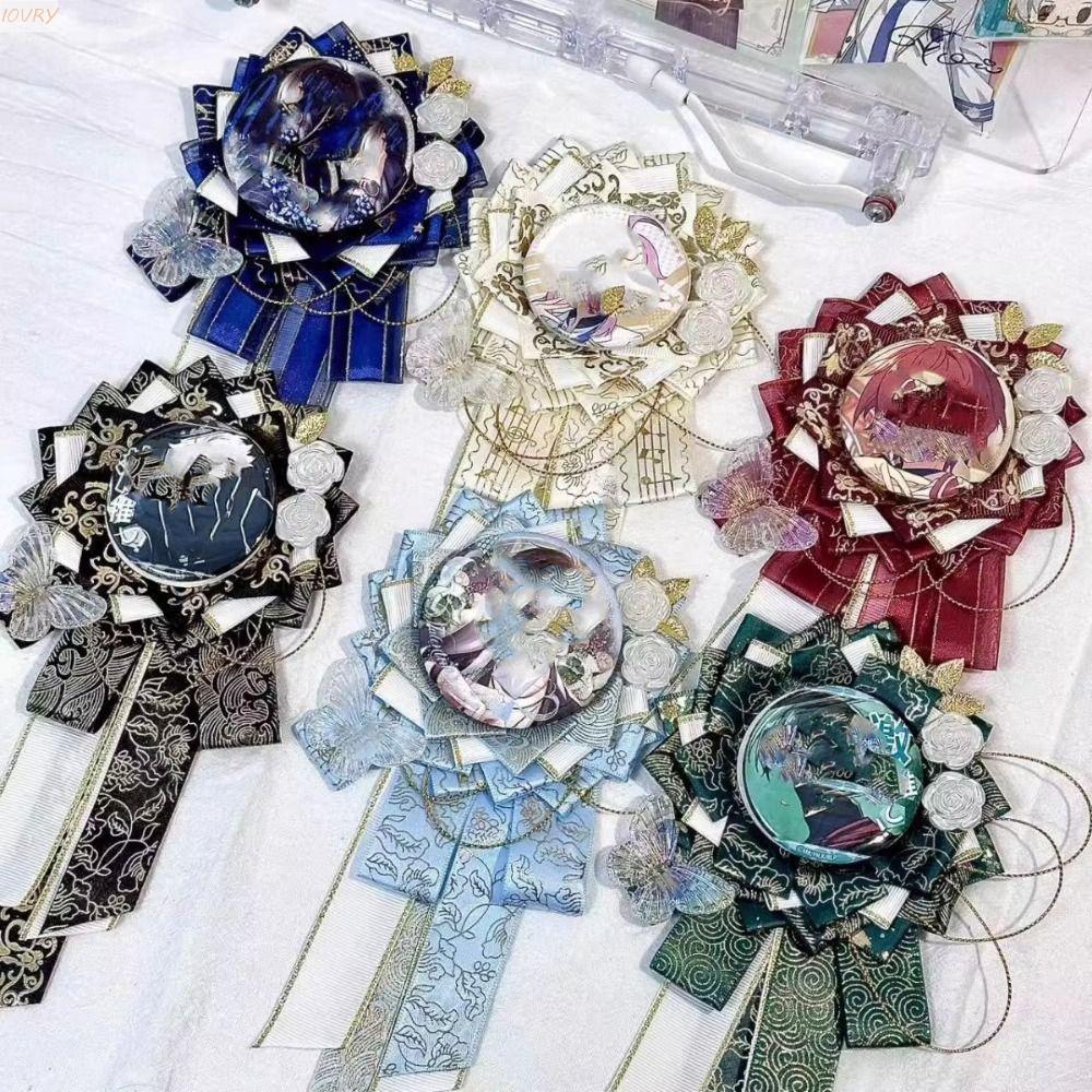 ที่ใส่ป้ายอะนิเมะ IVORY, คอสเพลย์ตกแต่งดอกไม้ Pins ฐานแสดง, Ita กระเป๋าเติมป้ายดอกไม้หรูหราน้ําหนักเ