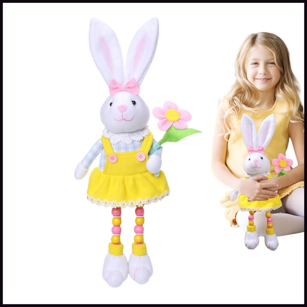 Easter Bunny Easter Bunny Plush Spring Decor ตุ๊กตากระต่ายรูปตาราง Centerpiece สําหรับเด็กห้องนั่งเล