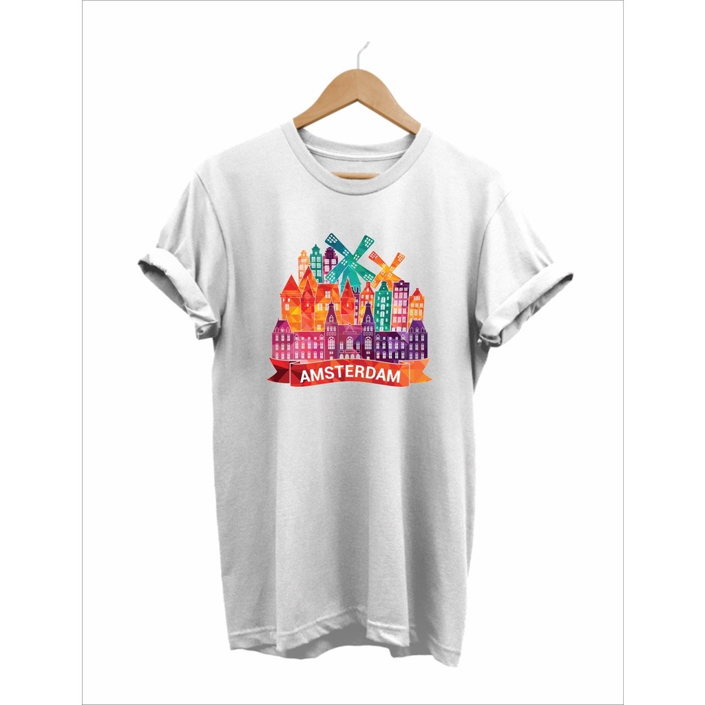 DUTCH AMSTERDAM SUVENIR เสื้อยืดพร้อมฉลากสําหรับ SOUVENIR - DUTCH AMSTERDAM TSHIRT SOUVENIR รุ่น 1