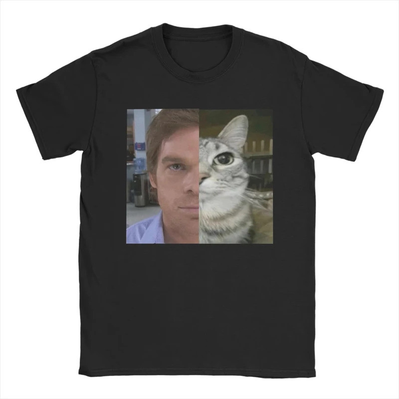 เสื้อยืด Dexter Morgan Cat Trinity สําหรับผู้ชายและผู้หญิง, เสื้อยืดผ้าฝ้ายแท้น่ารัก, เสื้อยืดคอกลม,