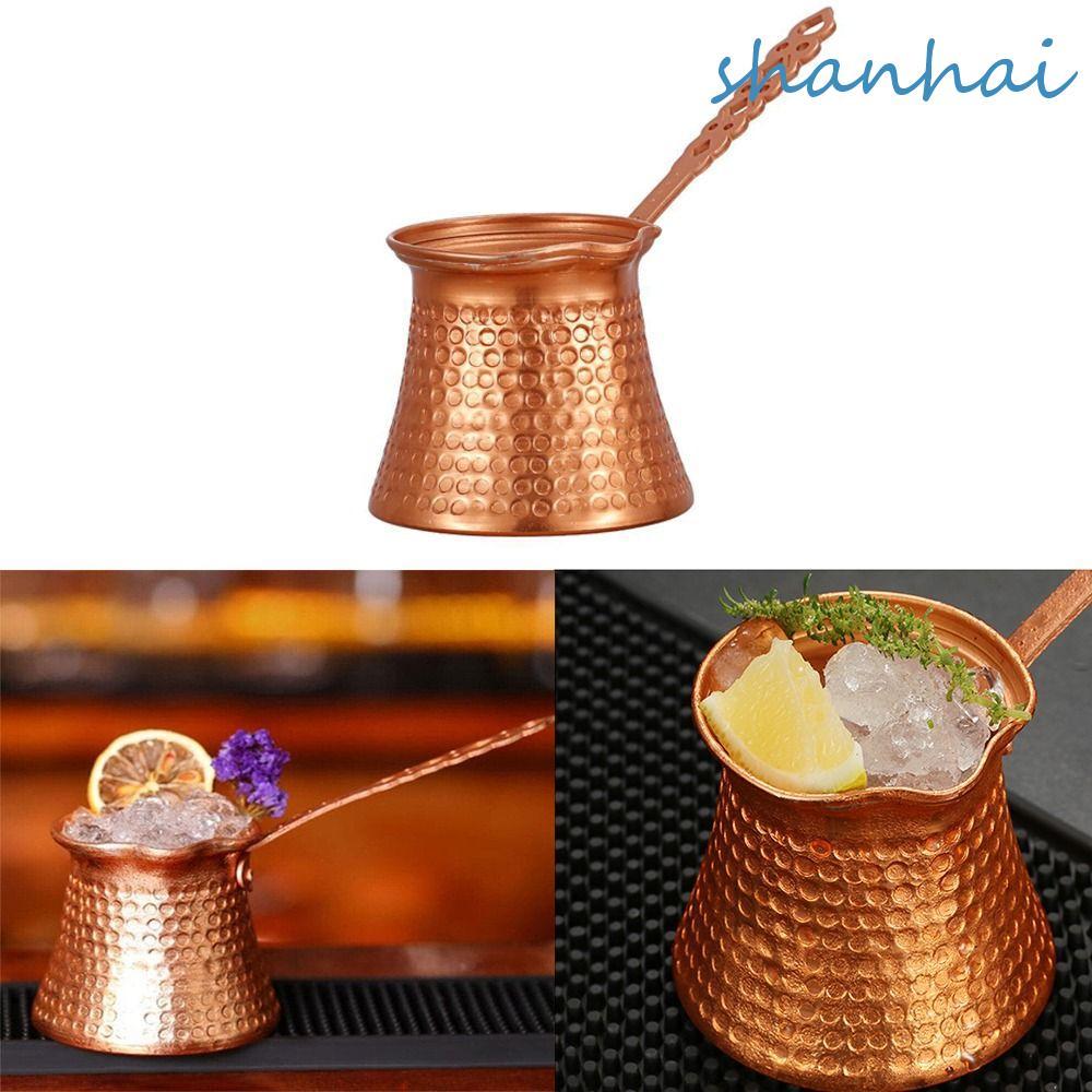 เครื่องชงกาแฟ ชาไน, ที่จับโลหะทนทานหม้อกาแฟทองแดงตุรกี, มืออาชีพหนาทองแดงโบราณมองเนยทํามือละลายบ้าน