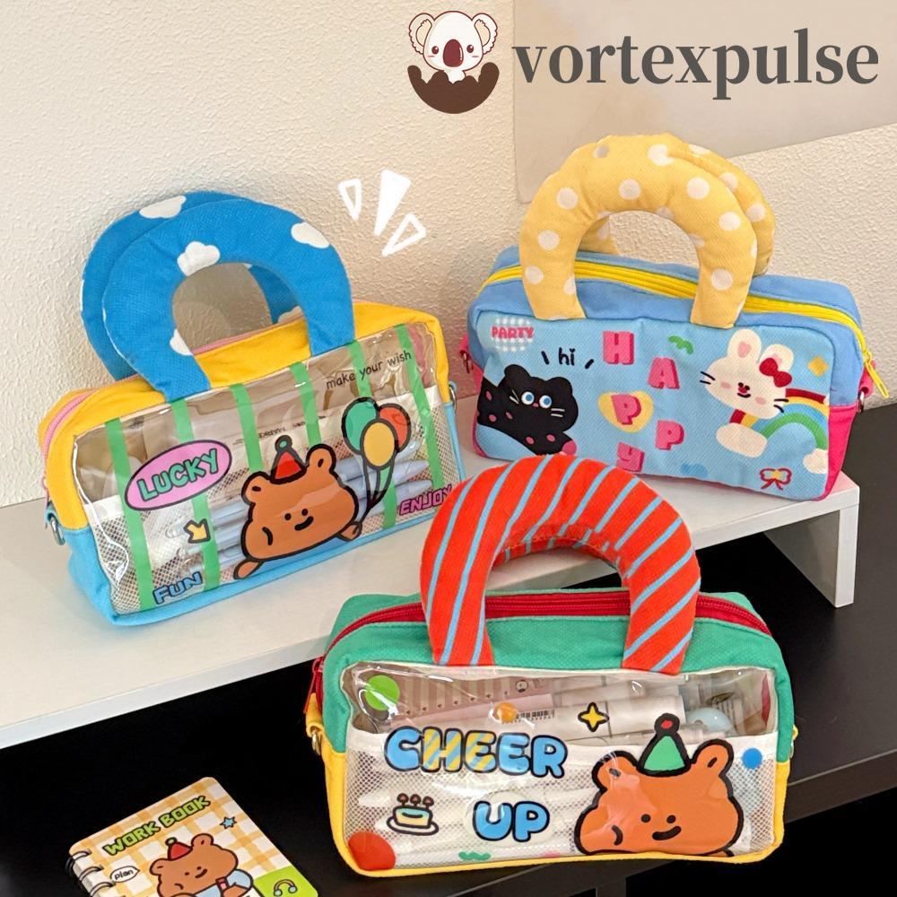 VORTEXPULSE กล่องดินสอ PVC เกาหลี,การ์ตูนขนาดใหญ่ความจุY2Kการ์ตูนเครื่องเขียนกระเป๋า,มือถือความงามY2