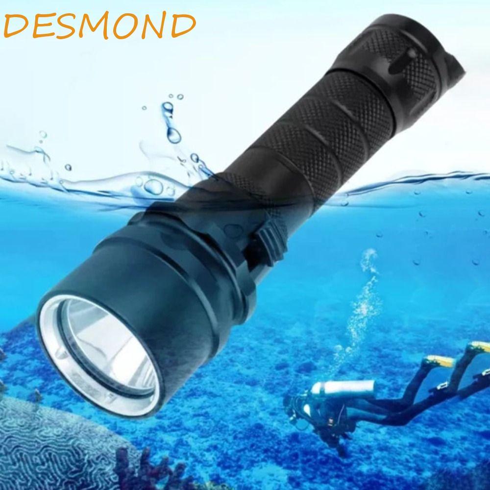 ไฟฉายดำน้ำ DESMOND แบบมืออาชีพ พร้อม LED ส่องสว่าง ทนน้ำระดับ IP68 เหมาะสำหรับดำน้ำและตกปลา