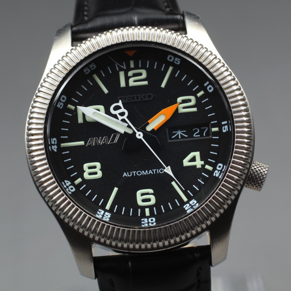 SEIKO ANA Pilot Limited 7S26-0620 Day/Date Black Dial Auto 40mm Men's Watch 2003