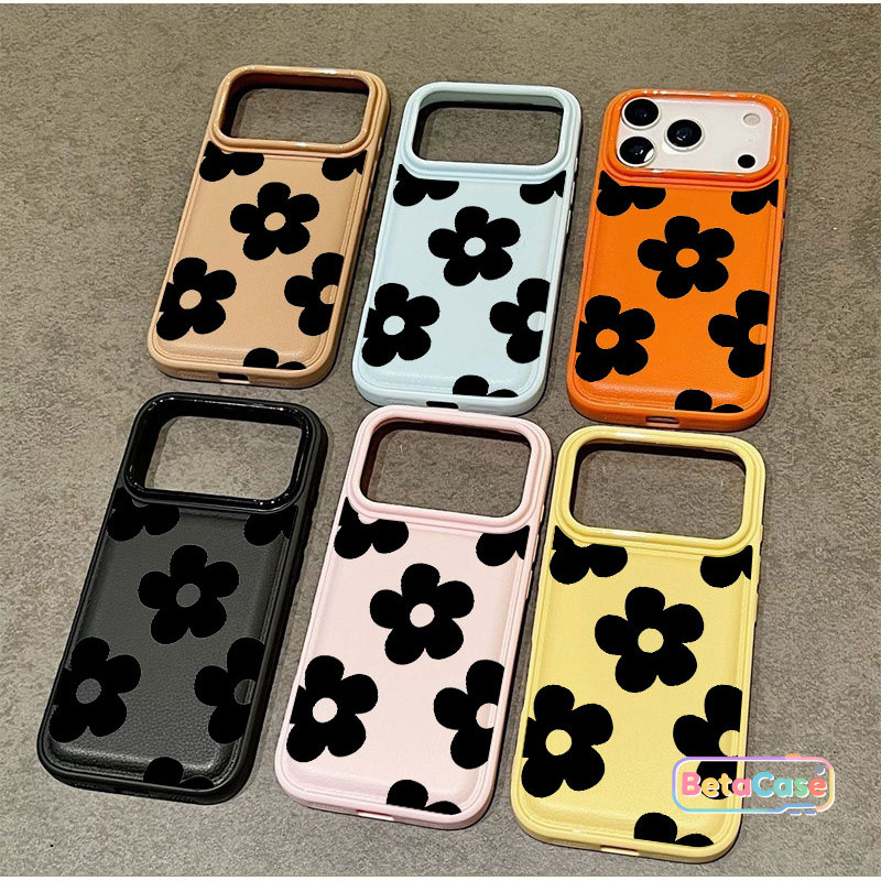 เคสไอโฟน ลายดอกไม้สีดำ สวยๆ แฟชั่นใหม่ล่าสุด สำหรับ iPhone 17 16 15 14 13 12 11 Pro Max Plus