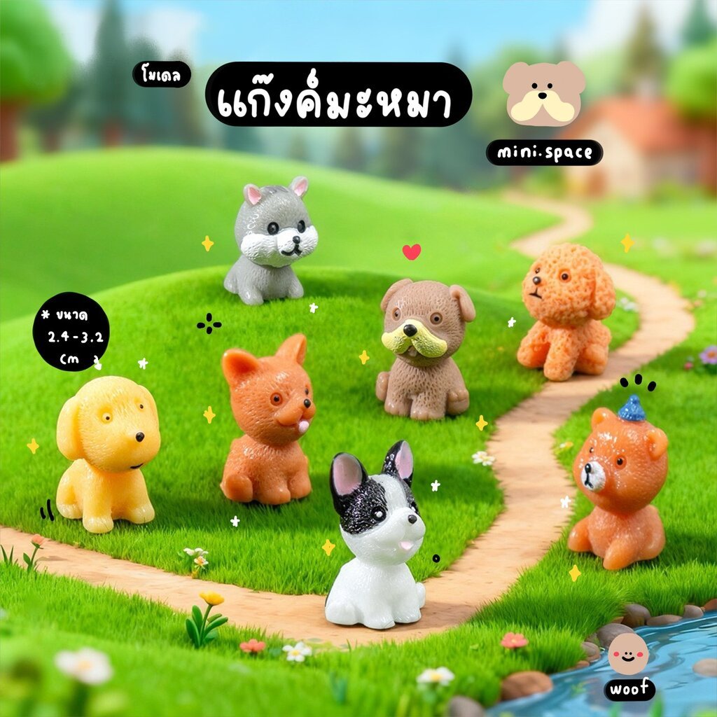 O-mini โมเดลหมา ตุ๊กตาหมาเรซิ่นแต่งสวน พุดเดิ้ล ปอมปอม (ราคาต่อชิ้น) SP4564 ตุ๊กตาจิ๋ว โมเดลจิ๋ว ตุ๊กตาเรซิ่น แต่งบ้า...