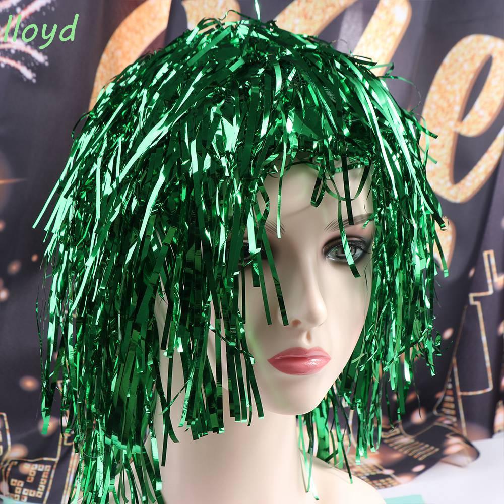 วิกผมfoil tinselสำหรับฮอลโลวีน กับพู่กันแบบฮาๆ สำหรับงานปาร์ตี้และคอสเพลย์