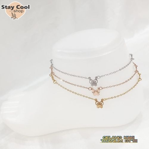 สร้อยข้อเท้าไทเทเนียม Gt 111 เครื่องประดับแฟชั่นสตรีป้องกันสนิมและจางหาย - ร้าน อยู่เย็น