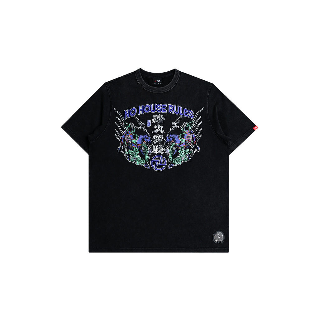 เสื้อยืด Mustang Stonewashed (สีดํา)S-5XL