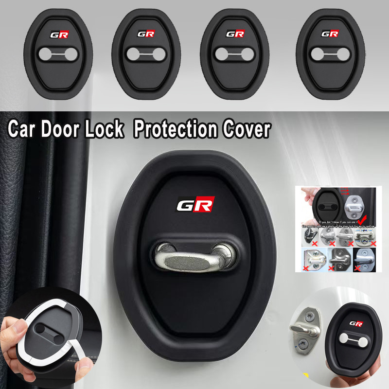 Toyota GR รถประตูล็อคซิลิโคนฝาครอบป้องกันประตูล็อคโช้คอัพเงียบอุปกรณ์เสริม,สําหรับ Toyota GR 86 Yari