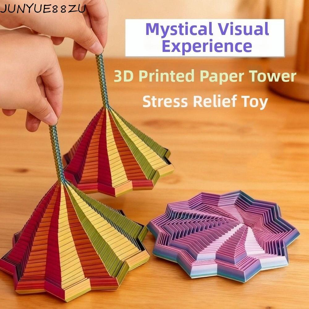 JUNYUE88ZU Fractal Fidget Star Model, การพิมพ์ 3D ขยายภาพภาพภาพภาพลวงตาหกเหลี่ยม, การออกแบบเรขาคณิตแ