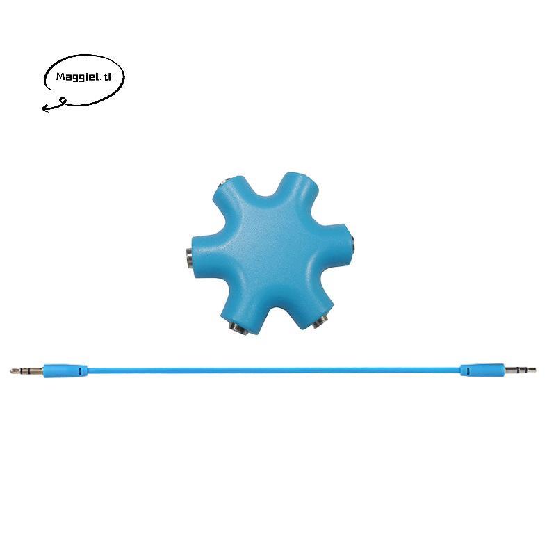 Maggiel 6 พอร์ตหูฟัง Aux Splitter 6 In 1 อุปกรณ์เสริมสมาร์ท Audio Aux Cable Splitter 3.5 มม.1 ชาย 5 