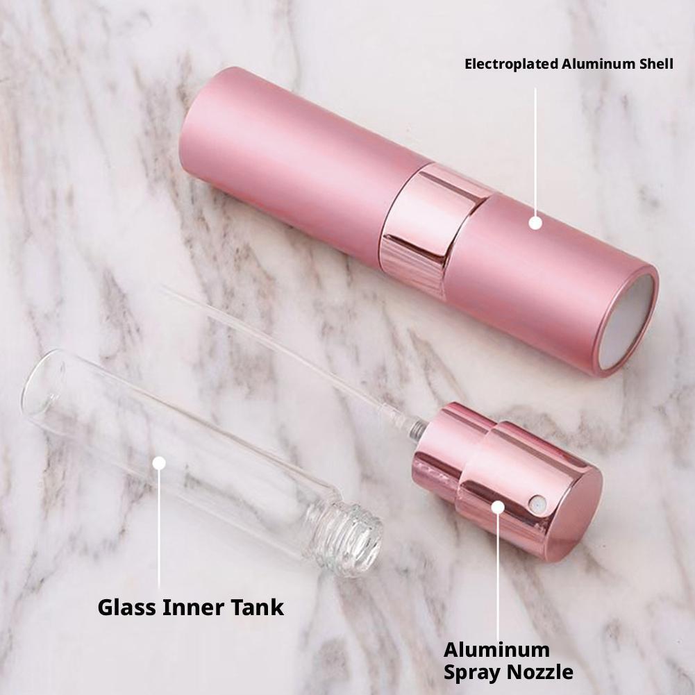 ขวดสเปรย์แบบพกพารีฟิลขนาด 8 มล. พร้อมปั๊มกันรั่วสําหรับเดินทางที่มีอยู่สีดํา, เค0z9