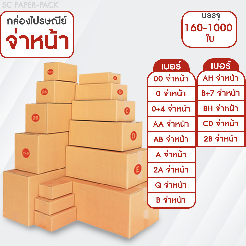 กล่องไปรษณีย์ ฝาชน สีน้ำตาล จ่าหน้า (แพ็คจัมโบ้ 160-1,000 ใบ) ขนาดเล็ก