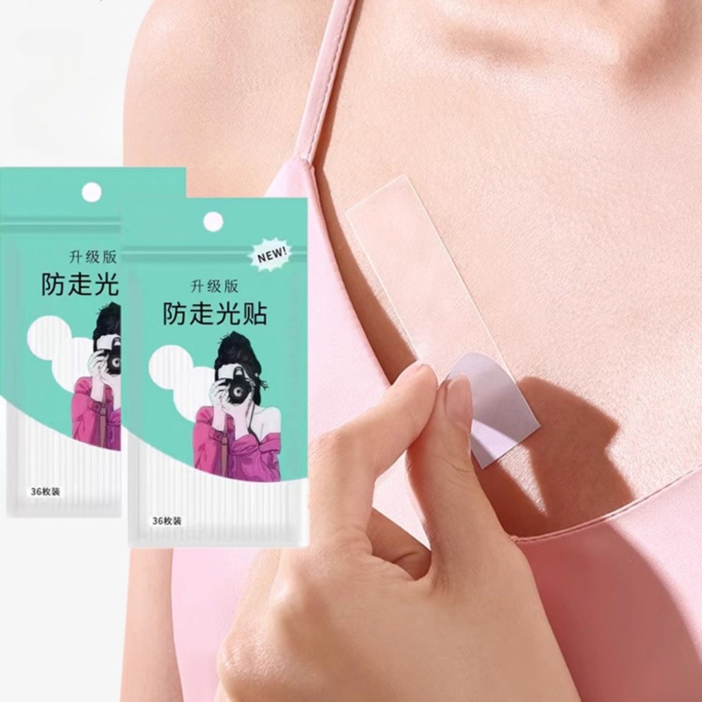 36 ชิ้นที่มองไม่เห็นสติกเกอร์กันลื่นคอไลน์หน้าอกไม่ทําเครื่องหมายสากลสติกเกอร์สองด้านเสื้อและกระโปรงสายรัดอุปกรณ์กันลื่น