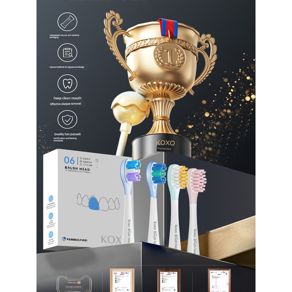 Koxo ปรับให้เข้ากับ usmile หัวแปรงสีฟันไฟฟ้า P10 เปลี่ยนหัว Universal Y10/Y1/Y4/Y5 Soft Bristle Smil