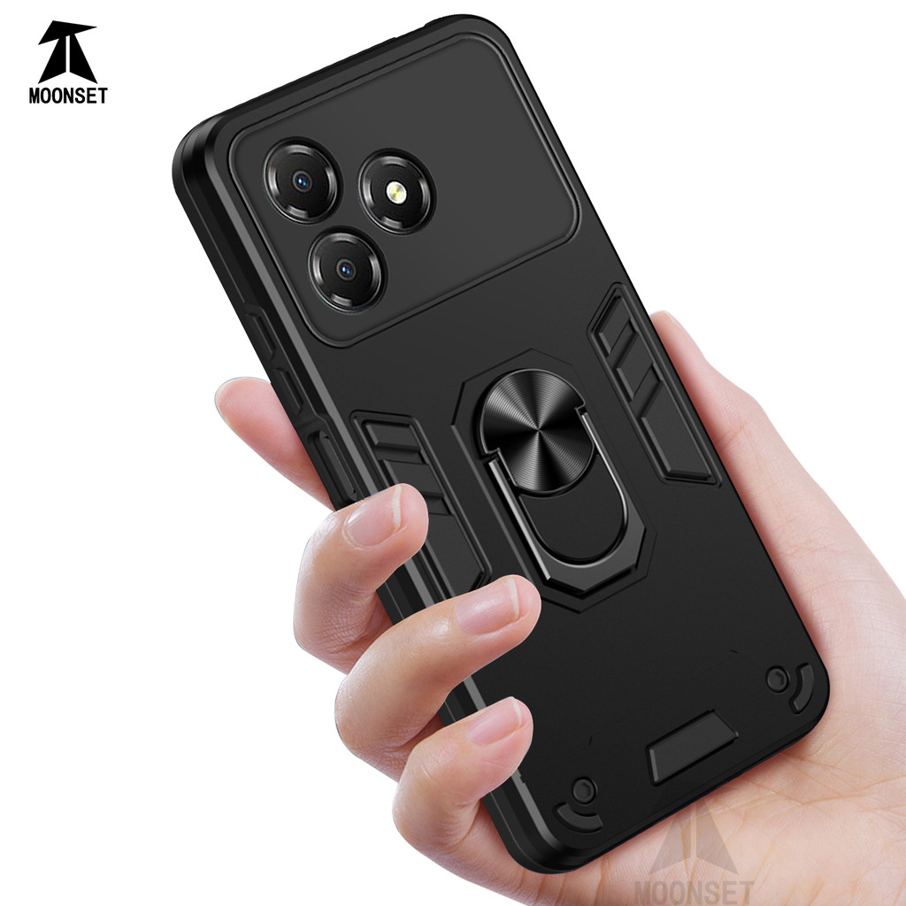 สําหรับ ZTE Blade A36 4G / 5G กรณี Hard กลับพร้อมแหวนขาตั้งขอบนุ่มกันกระแทก Anti-drop Slim ฝาครอบบาง