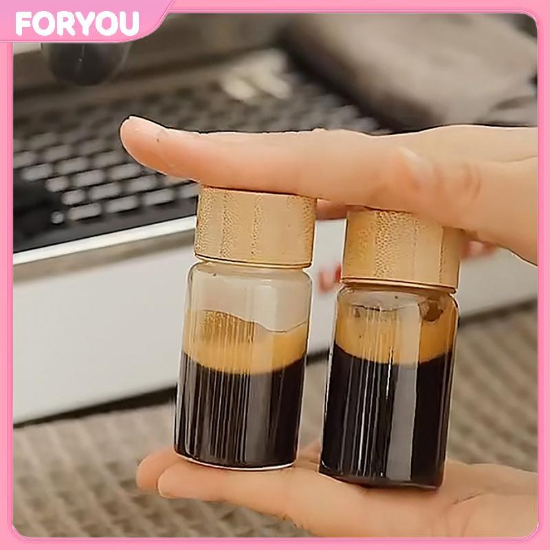 FORYOU 20/25/30ml Mini ขวดแก้วสําหรับกาแฟ Concentrate นมน้ําผลไม้ Leakproof ขวดพร้อมฝาปิด Mason Jar 