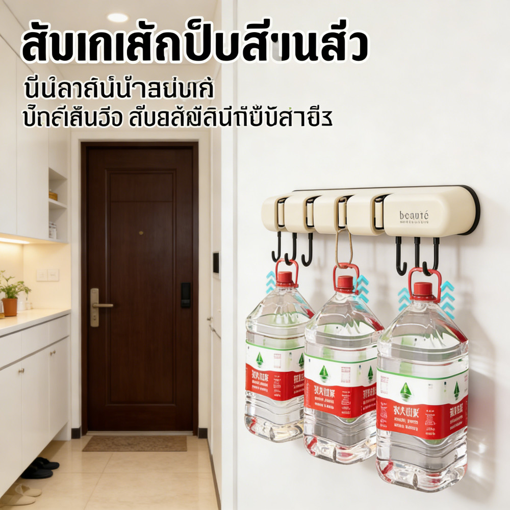 ไม่เจาะ ถ้วยดูด Cilp Cilp ติดผนัง Hook ผู้ถือ Broom Rackสําหรับ สำหรับ ห้องน้ํา ของ ห้องน้ํา