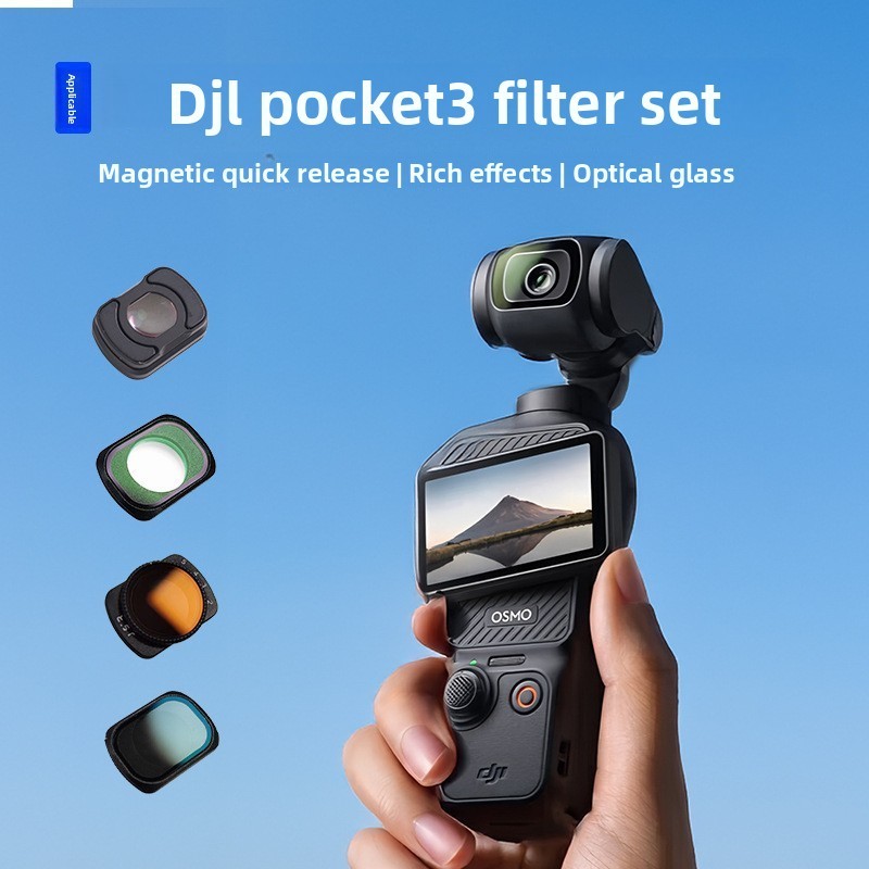 DJI Pocket 3 DJI Pocket Filter Set สีดํา Soft UV Protective Filter CPL Polarizer ND Filter