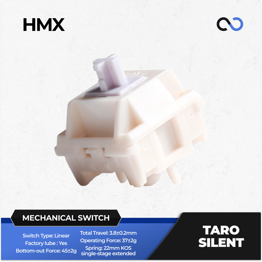 HMX Taro Silent Pre-Lubed Mechanical Keyboard PCB Mount Switch (Linear) โดย XLLAB