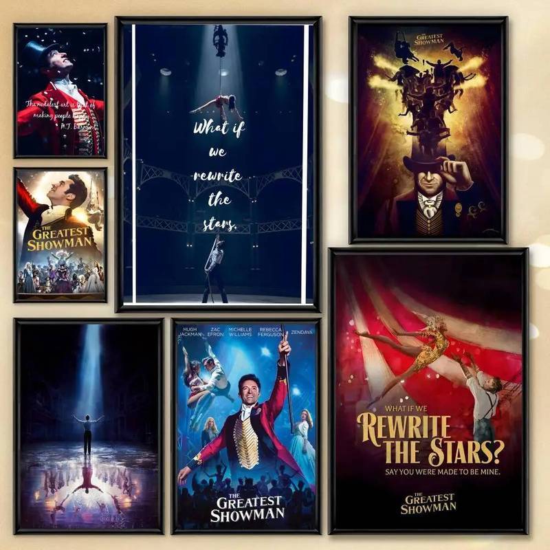 Greatest Showman HD ผ้าใบ Wall Art โปสเตอร์ Frameless สําหรับห้องนั่งเล่นห้องนอนบ้านบาร์ตกแต่ง