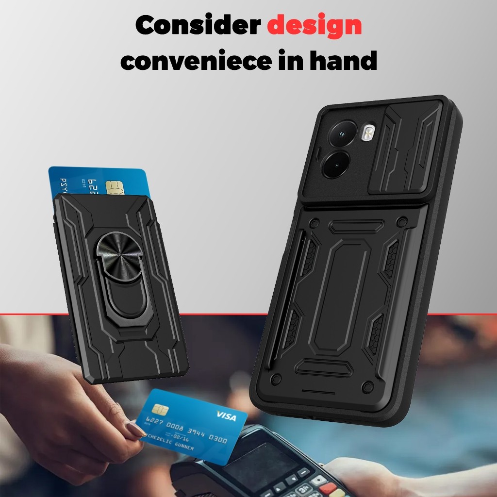 Itel A100C - CardX Flip Lens Card Ring Military Armor Case กันกระแทก