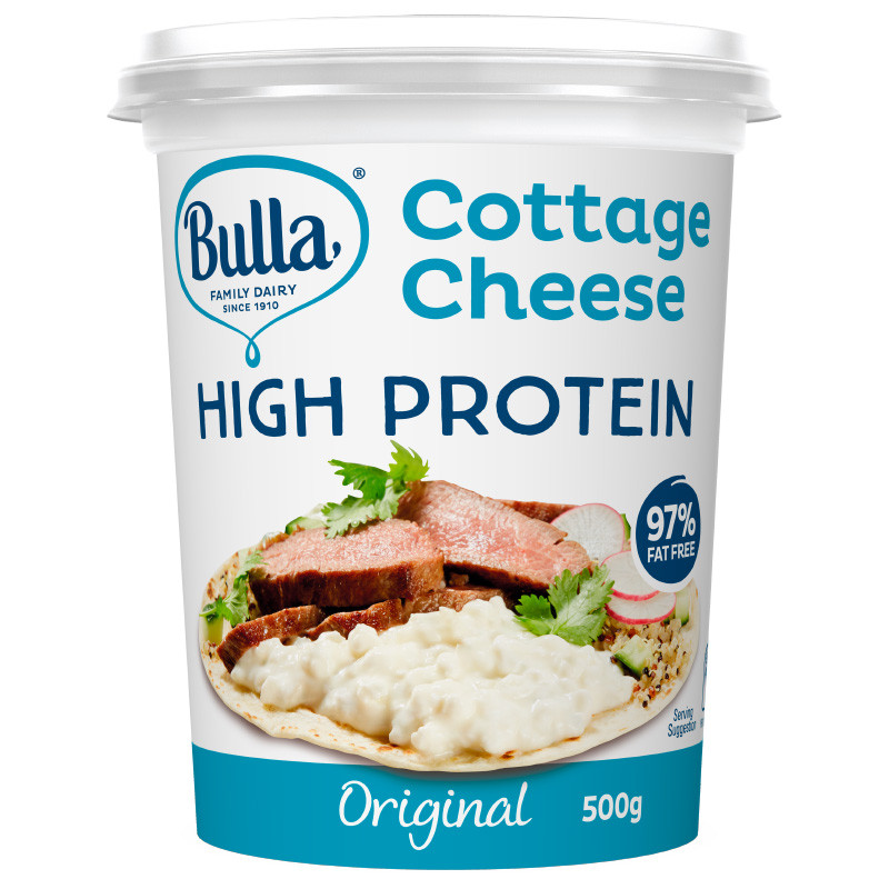 บูลลาเพลนโลว์แฟตคอตเทจชีส 500กรัม Bulla Plain Low Fat Cottage Cheese 500g. [หมายเลขบาร์โค้ด 93101610