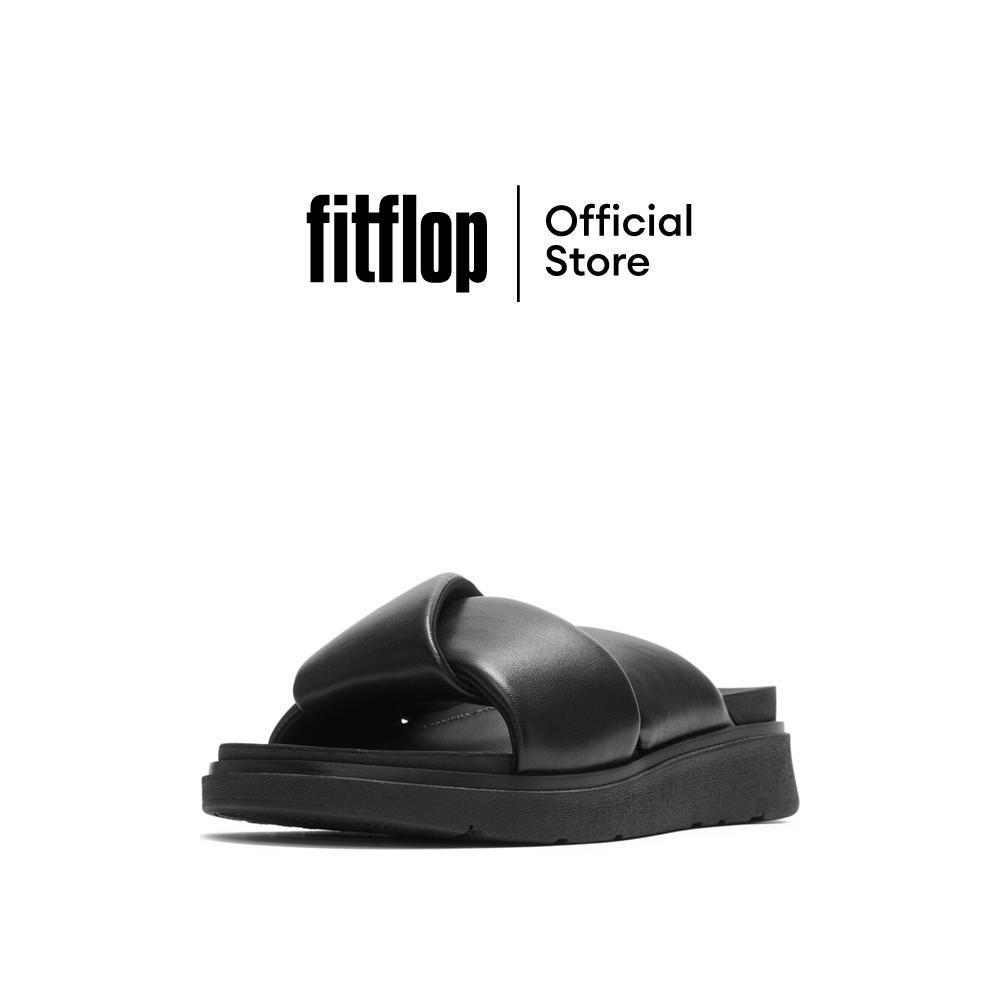 FITFLOP GEN-FF FOLDED-LEATHER SLIDES รองเท้าแตะผู้หญิง รุ่น A2Z-090 สี BLACK