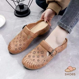 icy.sport รองเท้าแตะผู้หญิง หัวโต แฟชั่น ส้นแบน พื้นนุ่ม ฤดูร้อน ระบายอากาศ ใส่ไปข้างนอก แบบสวม กันลื่น X227