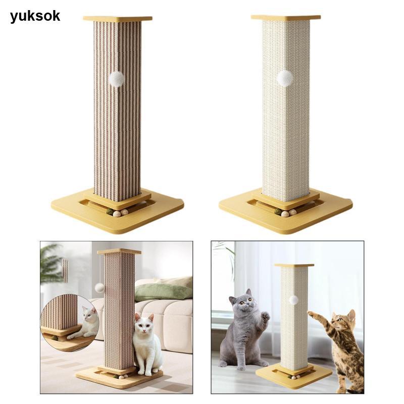 Yuksok Cat Scratching Post Funny Sisal Scratcher สําหรับการฝึกอบรมการออกกําลังกายลูกแมว