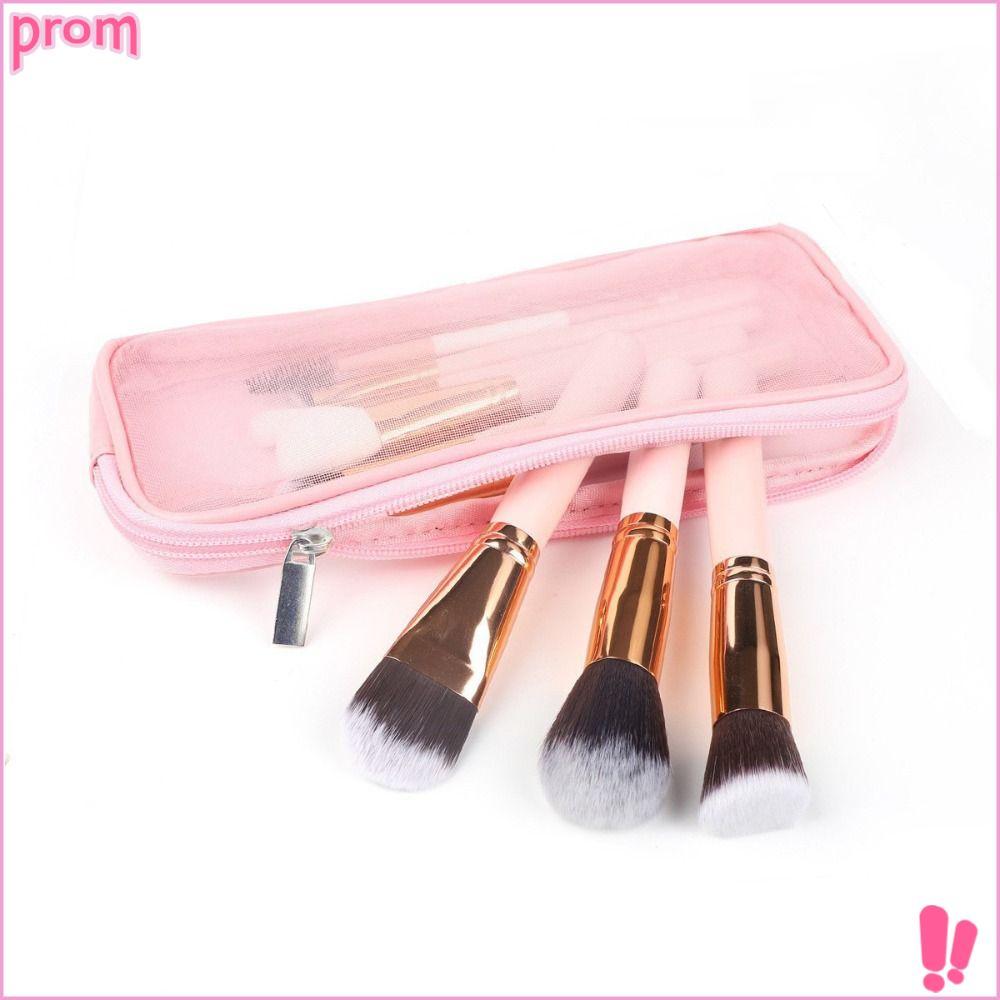 จัดส่งจากประเทศไทยPROM กระเป๋าแป้งเครื่องสําอาง, การออกแบบตาข่ายอเนกประสงค์แปรงแต่งหน้า Travel , แบบพกพาพร้อมซิปล้างถุงเก็บเดินทางใช้