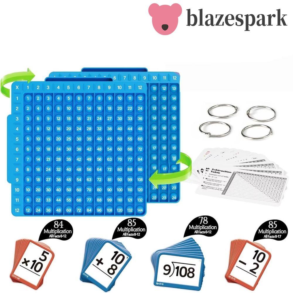 BLAZESPARK Multiplication แฟลชการ์ด, เกมบล็อก Early Educational Math Board Fidget ของเล่น, IQ เกมคณิ