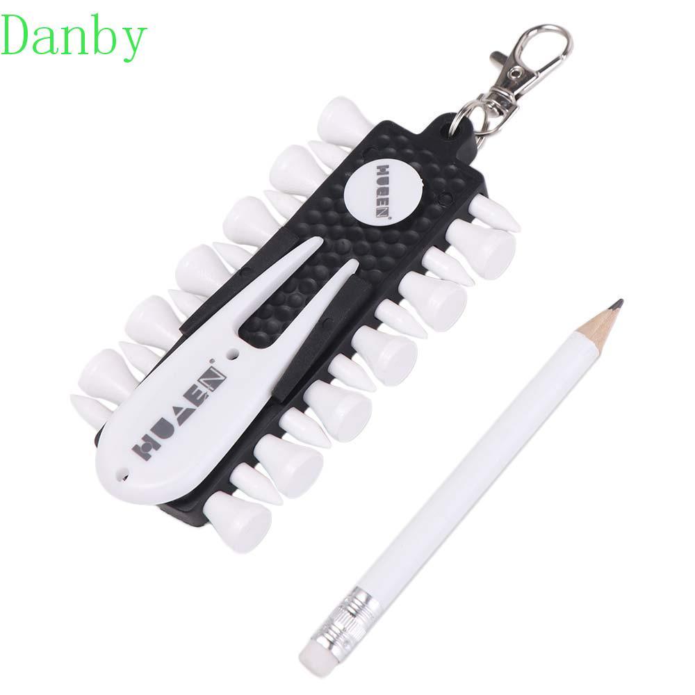 DANBY Golf Tees Rack, Divot Repair เครื่องมืออุปกรณ์เก็บ Tees กอล์ฟ, มัลติฟังก์ชั่น 3-in-1 12pcs Tee