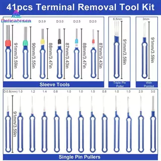[Delicatesea] 41Pcsprehensive Car Electric Terminal Removal Ejector Tool, Connector Pin Extractor Release Puller สําหรับซ่อมรถยนต์ใหม่