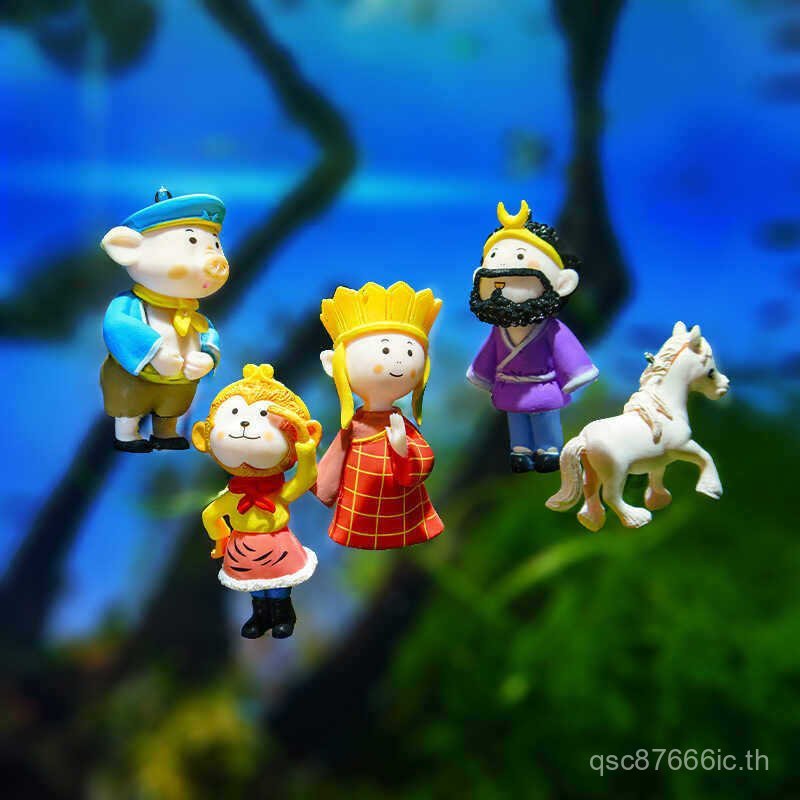 สไตล์ใหม่ PVC Journey to the West ถังปลาแขวนตุ๊กตา Monkey King Tang Monk ภูมิทัศน์เครื่องประดับ Aqua