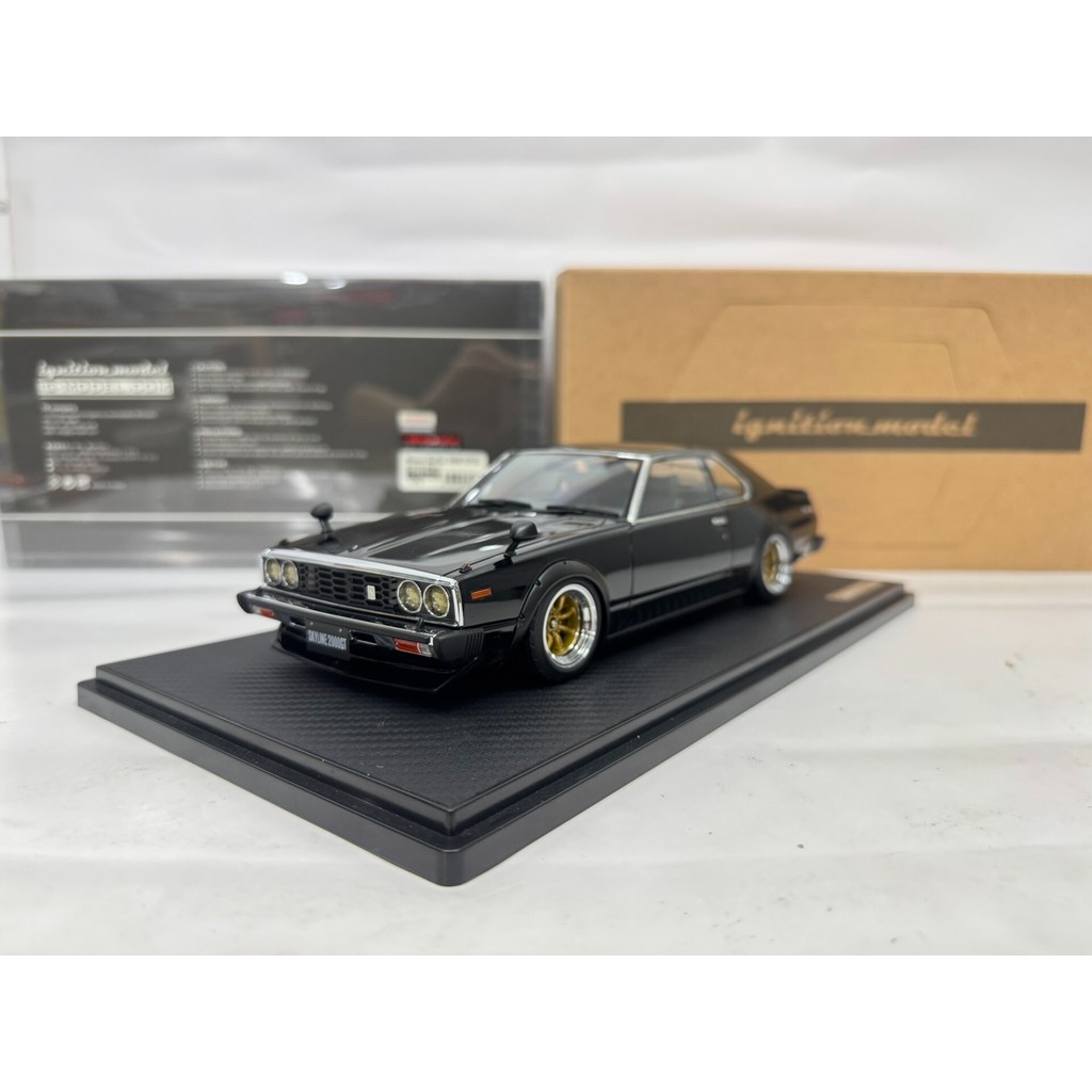 จุดระเบิด1/18 Nissan Nissan Skyline 2,000GT สีดํากระเป๋าเดิมยี่ห้อรูปลักษณ์ใหม่ร้านค้าเสมอในกล่อง