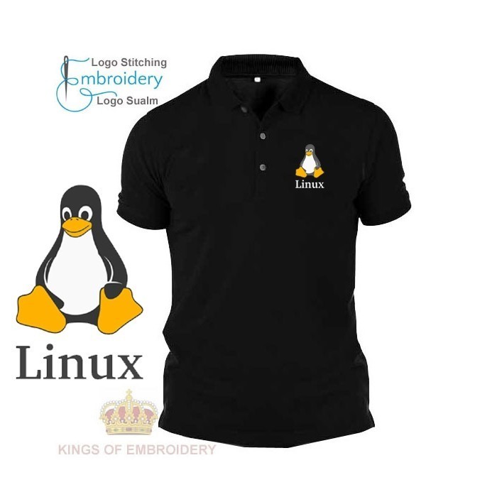 Microfiber Dry Fit Quick dry Jersi Jersey Polo T Shirt Logo Sulam เย็บปักถักร้อย Linux