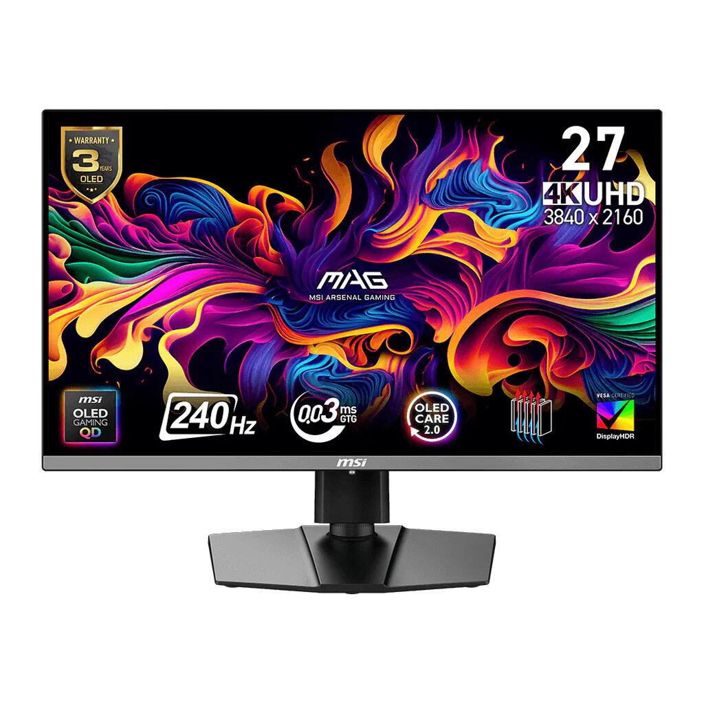MSI OLED 27" MAG 272UP QD-OLED X24 UHD 4K 240Hz Gaming Monitor