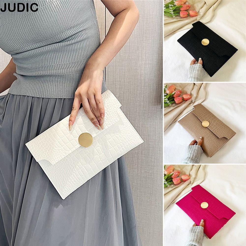 JUDIC กระเป๋ามือถือ, Felt Indentation Business Clutch Bag, Fashion Minimalism Solid Color Envelope Bags Women