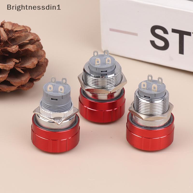 [Brightnessdin] 16/19/22mm 1NO1NC Metal Emergency Stop Buttons Switch Self-Loing Ultra Short Style W
