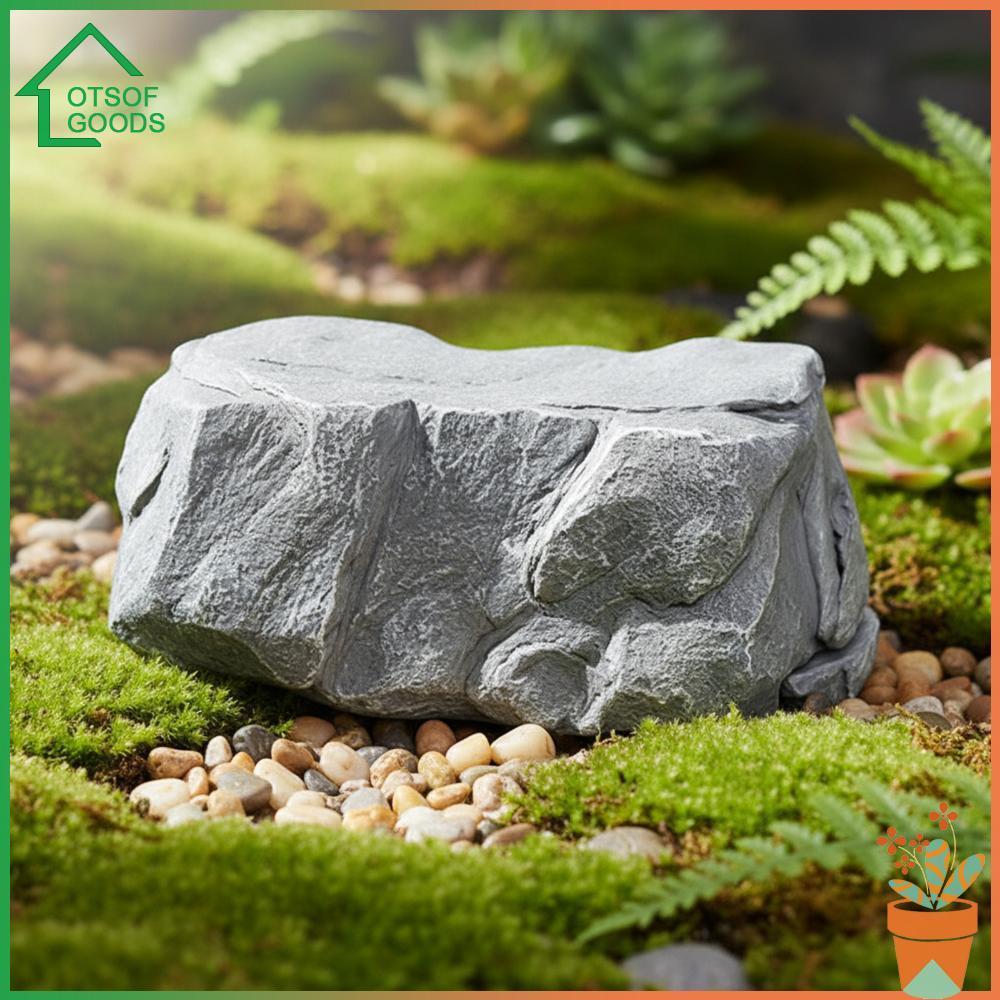 Fake Rock Key Hider กันน้ํากลางแจ้งซ่อน Key Storage Rock ดูและรู้สึกเหมือนหินจริงสําหรับสวนกลางแจ้งห