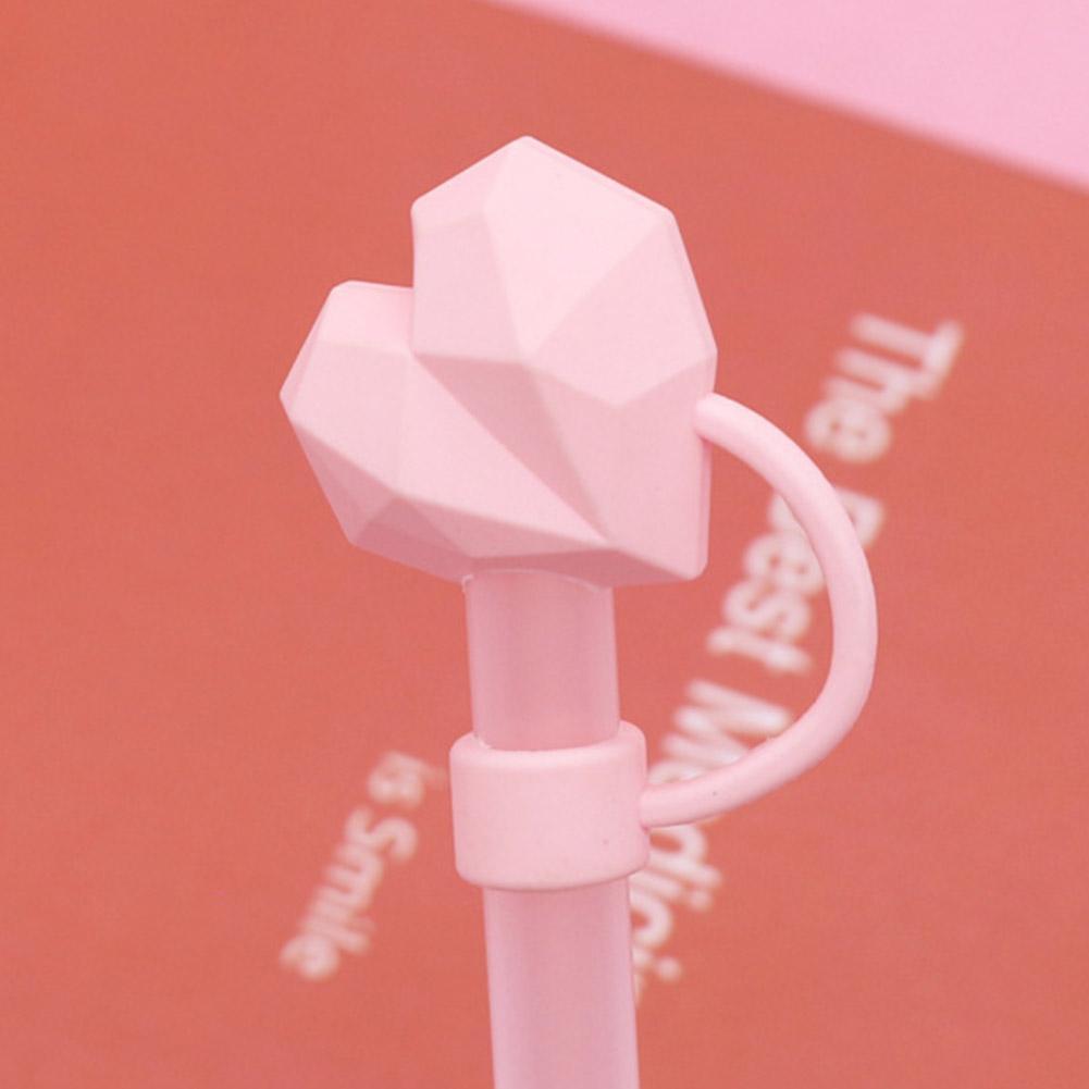 Pvc Love Straw Straw Cap Straw Plug Universal Cap แบบพกพาดื่มฝุ่นฟาง G9w1