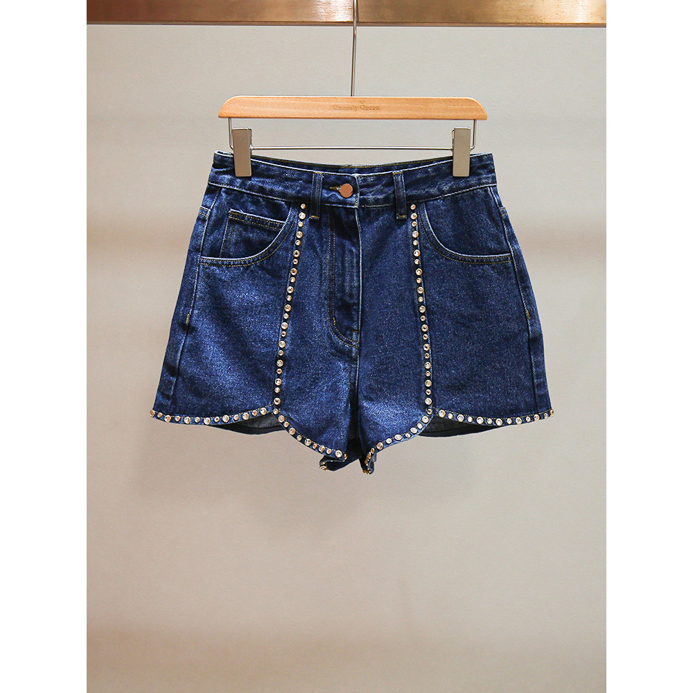 OH08 sandro New Summer Collection: Retro Casual Style with Intricate Beaded Design A Women's high-wa