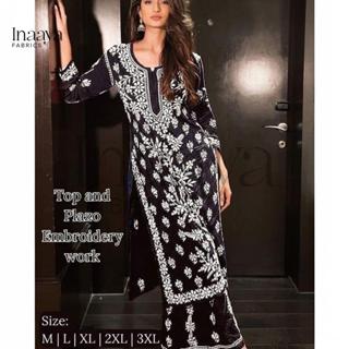 ชุดสูทเย็บปักถักร้อย Chikankari 2 ชิ้นสําหรับผู้หญิง 002