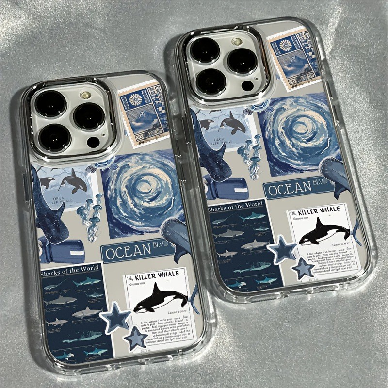 Dolphins และเต่าออกแบบโปร่งใสเคสโทรศัพท์สําหรับ Samsung Galaxy S26 S25 S24 Ultra S26 Plus S25 FE S24 S23 Clear Soft Cover